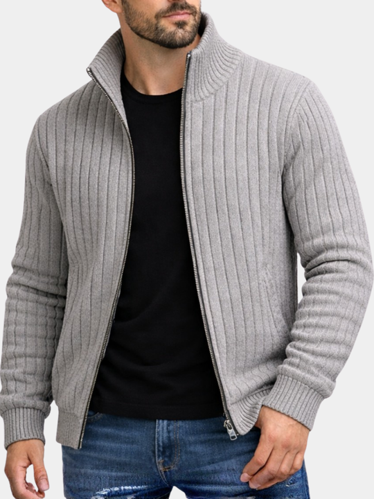 Eleganter Zip Cardigan Herren Klassisch Strickjacke