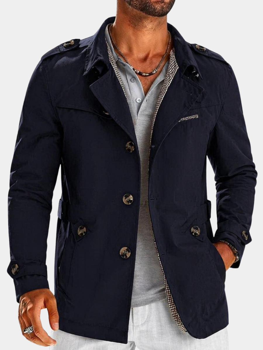 Moderner Trenchcoat Herren Mantel Elegant Klassisch