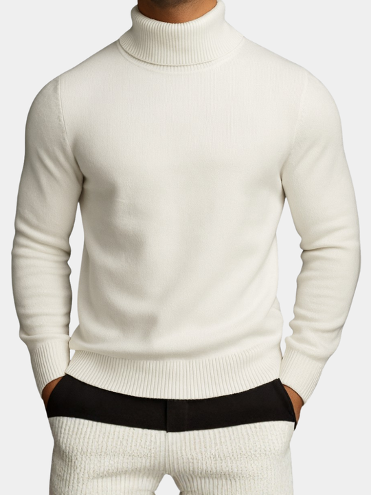 Klassischer Rollkragen Pullover Herren Strick Warm