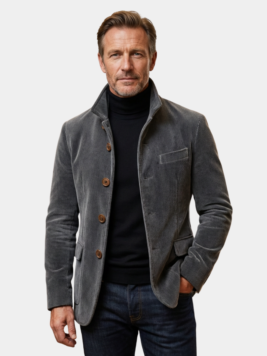 Elegante Jacke Herren Strukturiert Zeitlos Übergangsjacke