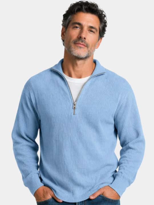 Strick Zip Pullover Herren Cardigan Warm Reißverschluss