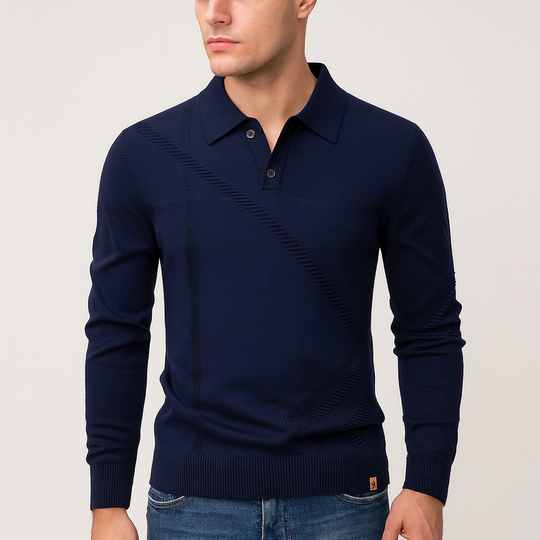 Slim-Fit Strick Poloshirt Herren Kurzarm Smart Casual