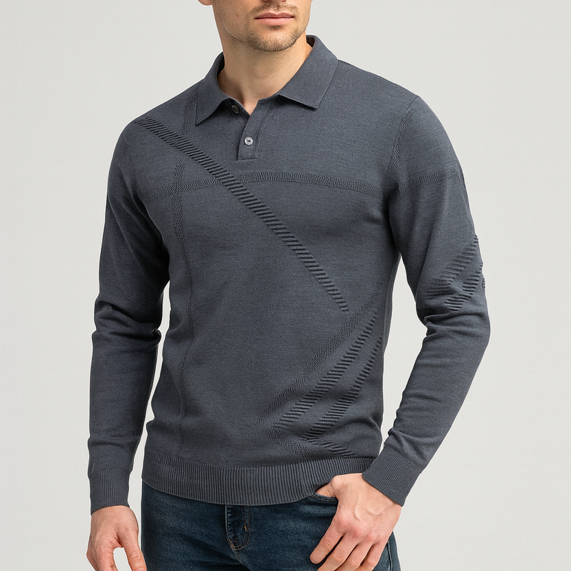 Slim-Fit Strick Poloshirt Herren Kurzarm Smart Casual