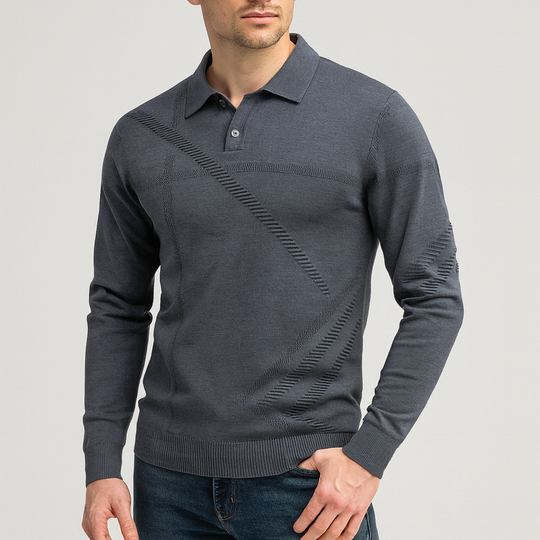 Slim-Fit Strick Poloshirt Herren Kurzarm Smart Casual