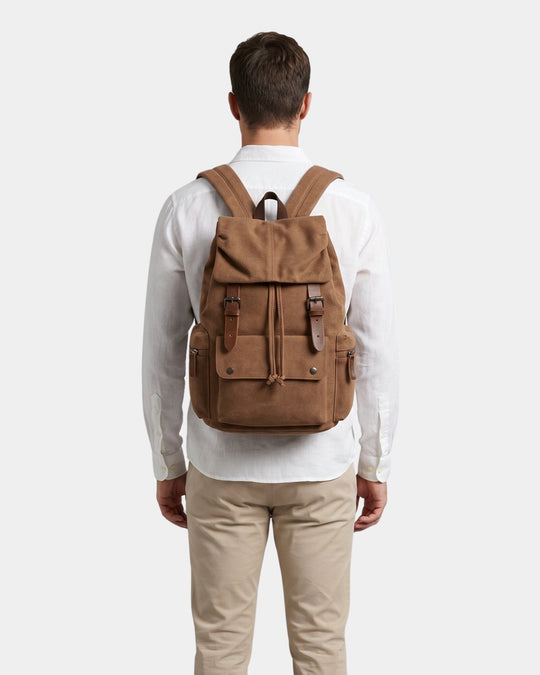 Canvas Rucksack Herren Vintage Laptopfach Reise Alltag