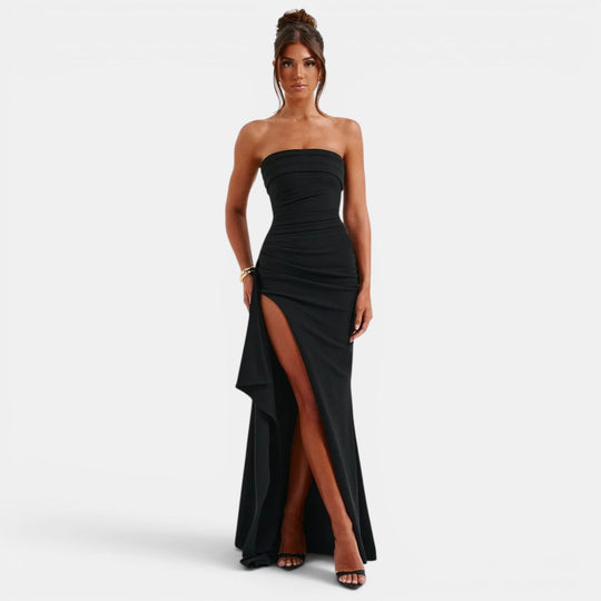 Maxikleid Damen Trägerlos Elegant Abendkleid