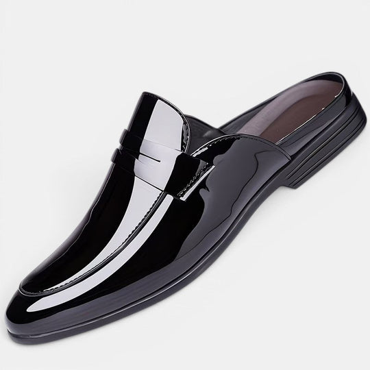 Herren Glänzende Leder-Mules – Jennoir