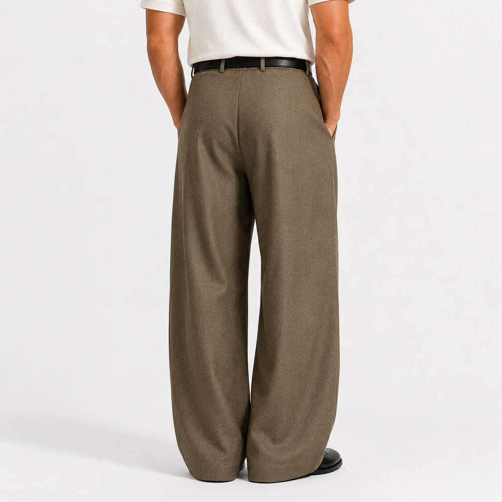 Weite Bundfalten Hose Herren Tailliert Elegant Anzug