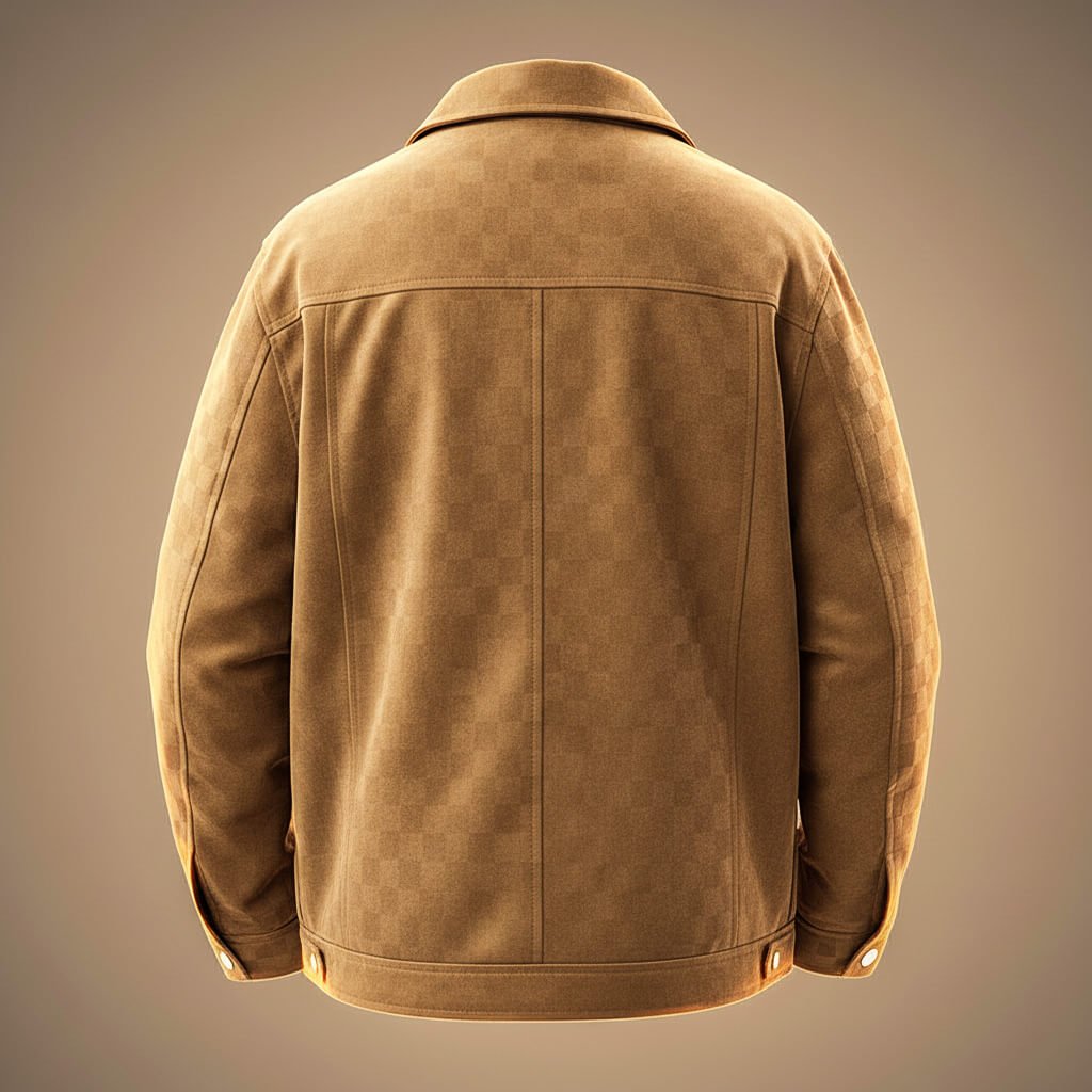 Wildleder Jacke Herren Kariert Vintage Tailliert Casual