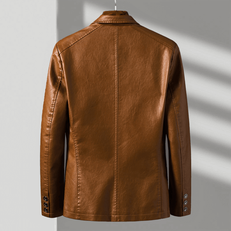 Kunstleder Jacke Herren Tailliert Elegant Biker Casual