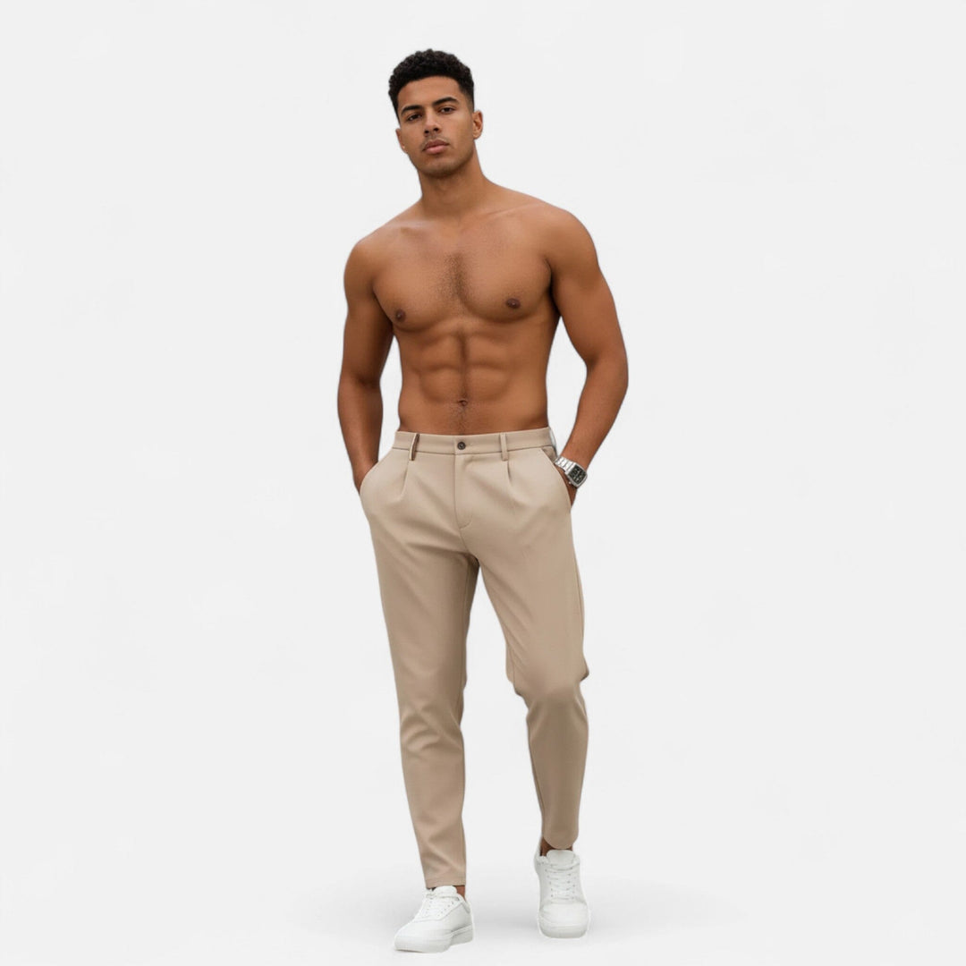 Herren Klassische Bundfalten-Businesshose – Jennoir
