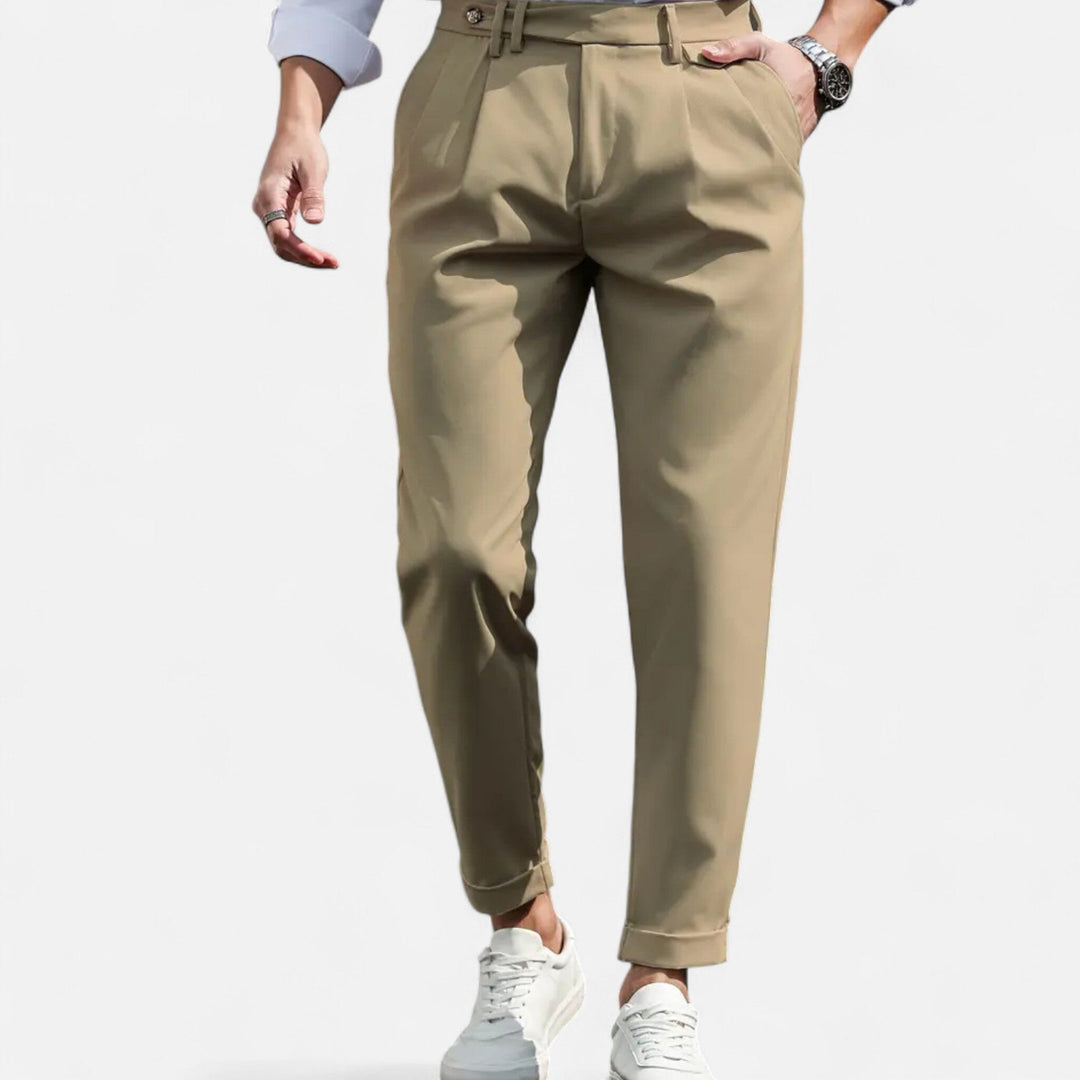 Herren Slim-Fit Bundfalten-Anzughose – Jennoir