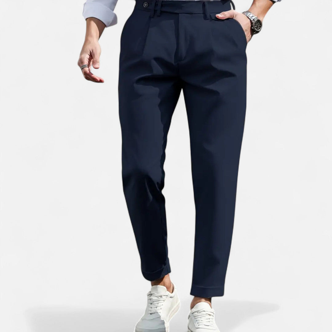 Herren Slim-Fit Bundfalten-Anzughose – Jennoir