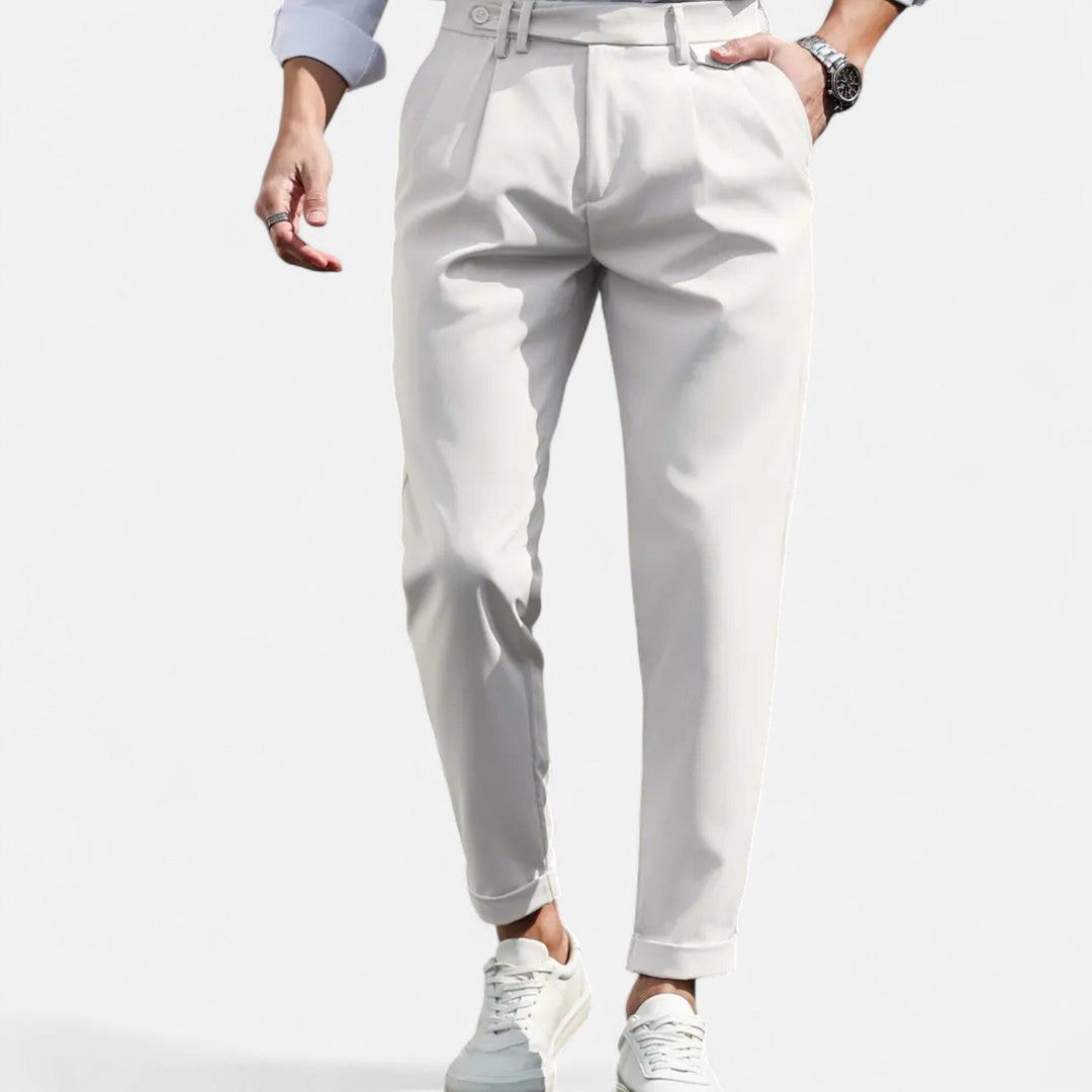 Herren Slim-Fit Bundfalten-Anzughose – Jennoir