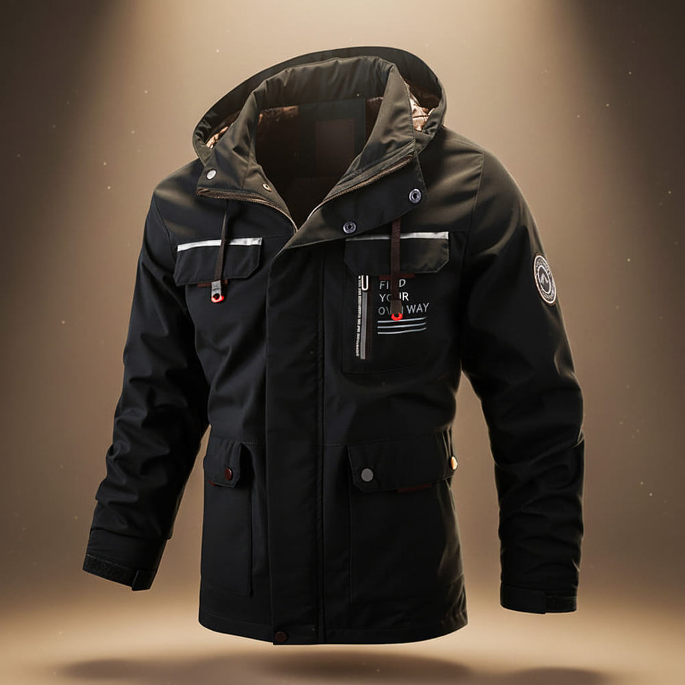 Kapuzen Winterjacke Herren Wetterfest Outdoor Warm