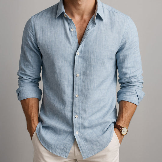Essential Leinenhemd Herren Sommer Baumwolle Casual