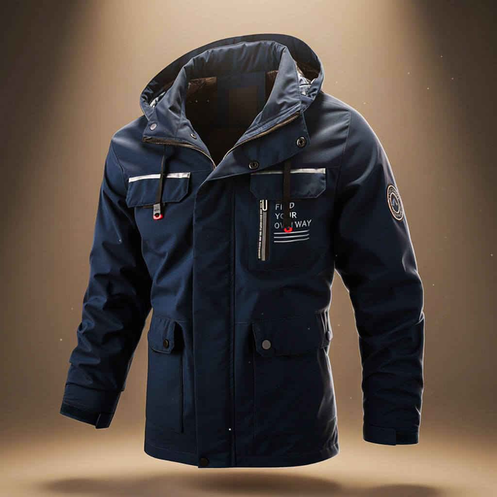 Kapuzen Winterjacke Herren Wetterfest Outdoor Warm