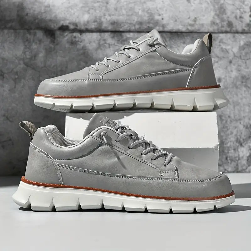 Italienische Leder Sneaker Herren Casual Schnürschuhe