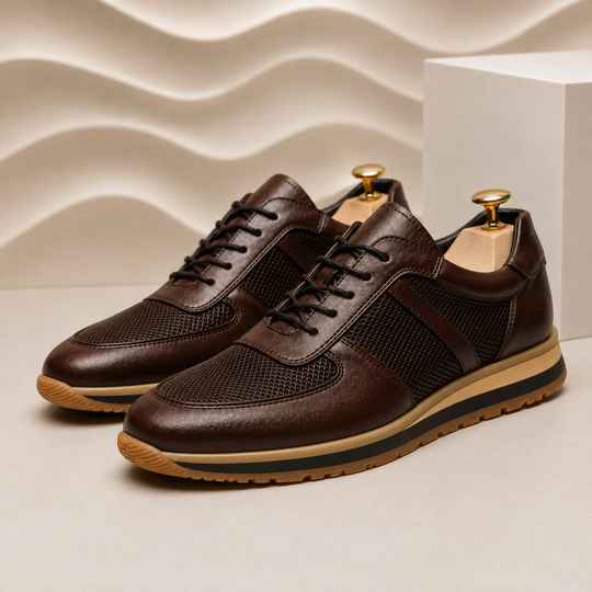 Rindsleder Sneaker Herren Italienisch Casual Komfort