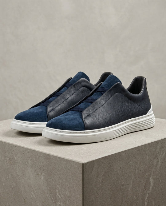 Leder Wildleder Sneaker Herren Slip-On Komfort Casual