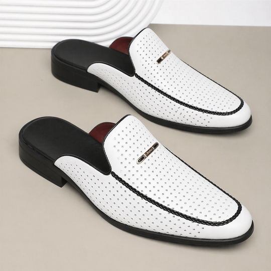 Herren Gepolsterte Echtleder-Slides – Jennoir