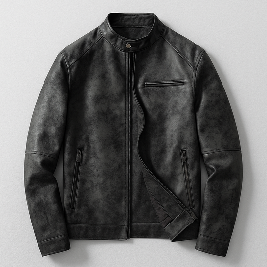 Distressed Lederjacke Herren Vintage Retro Biker