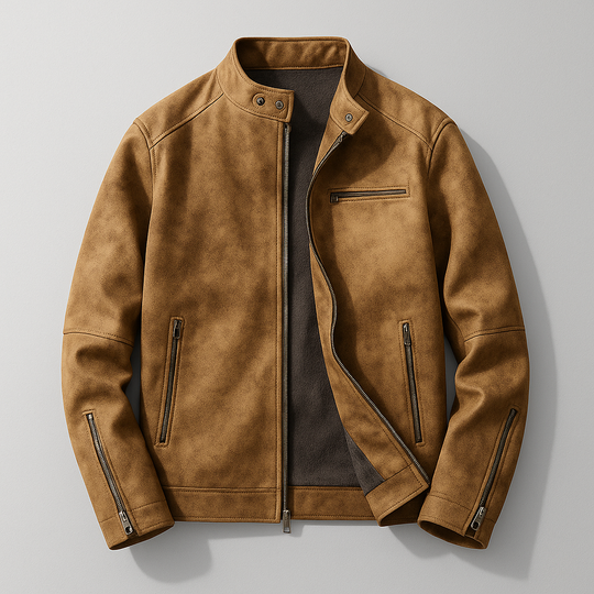 Distressed Lederjacke Herren Vintage Retro Biker