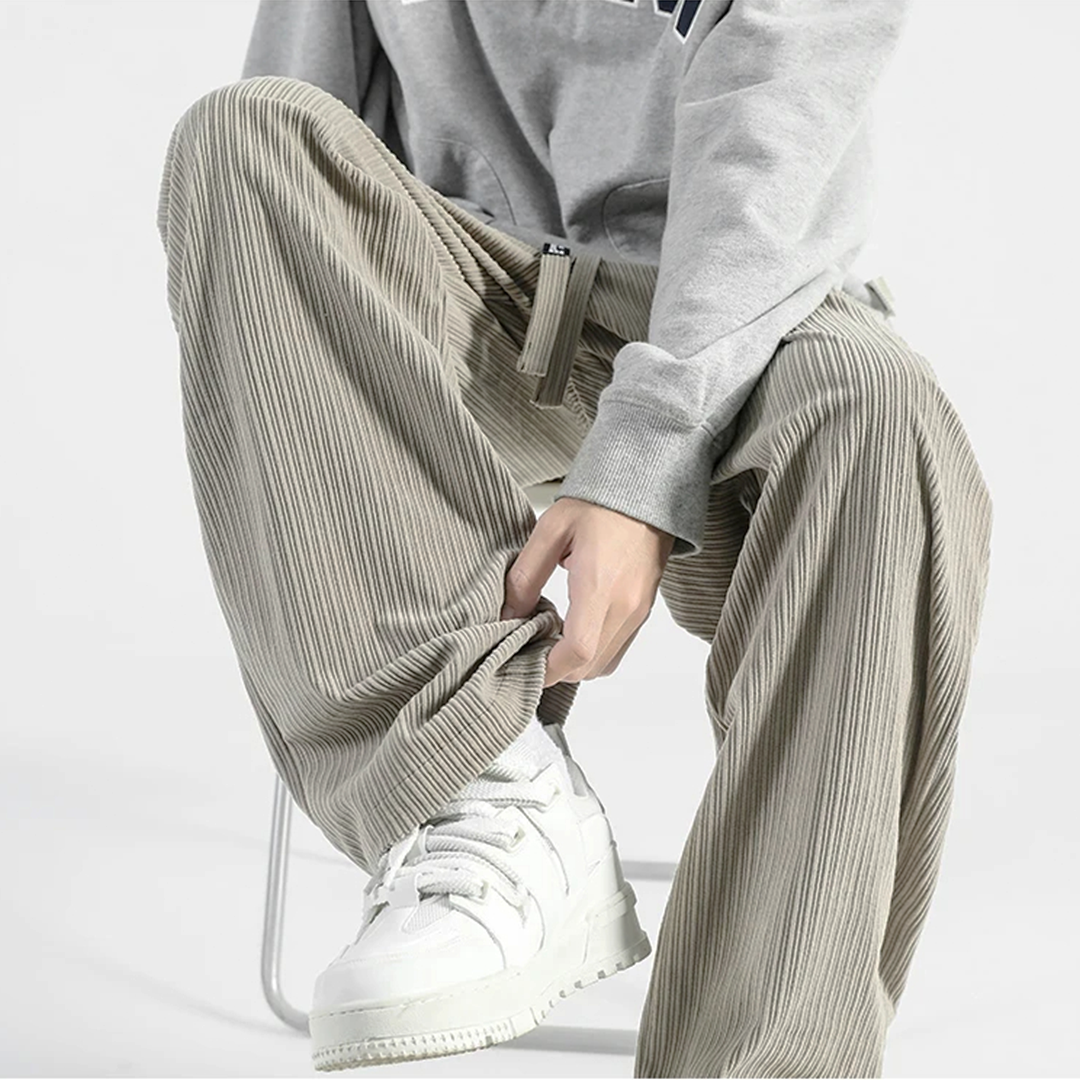 Cord Jogginghose Herren Dick Weit Kordelzug Warm