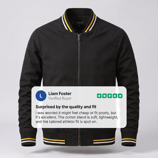 Baumwollmix Blouson Herren Rippbündchen Zip Sportlich