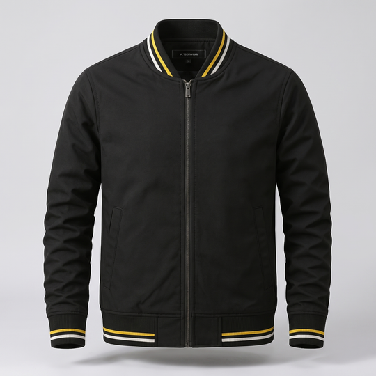 Baumwollmix Blouson Herren Rippbündchen Zip Sportlich