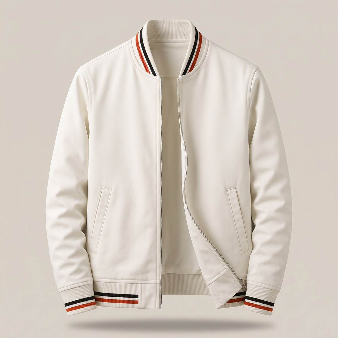 Baumwollmix Blouson Herren Rippbündchen Zip Sportlich