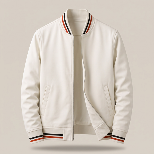 Baumwollmix Blouson Herren Rippbündchen Zip Sportlich