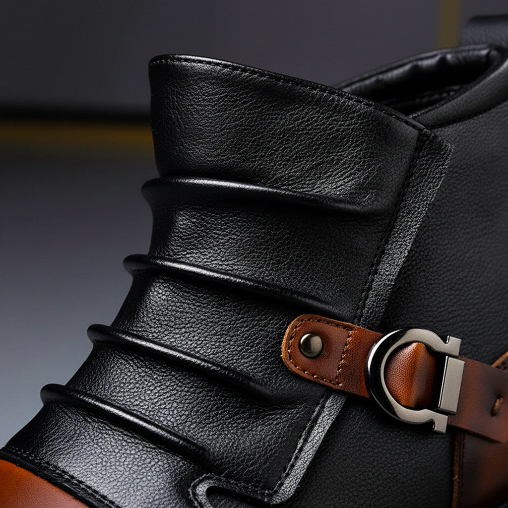 Herren Lederstiefel aus Echtleder – Elegante Stiefeletten in Braun