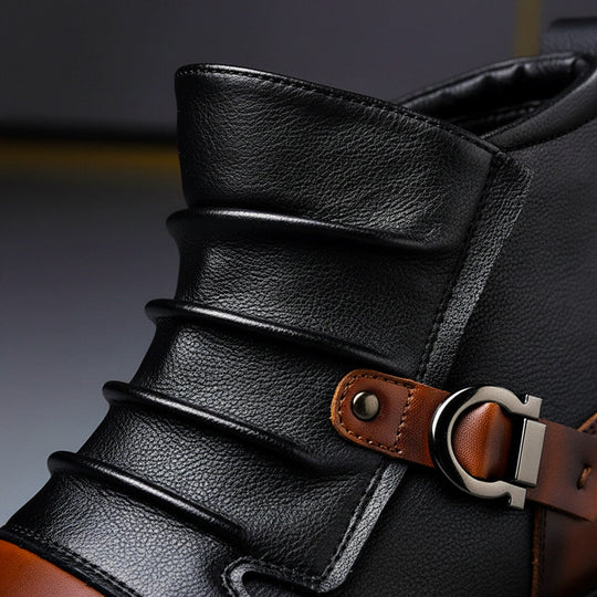 Herren Lederstiefel aus Echtleder – Elegante Stiefeletten in Braun