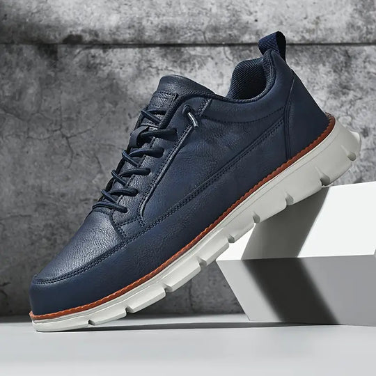 Italienische Leder Sneaker Herren Casual Schnürschuhe