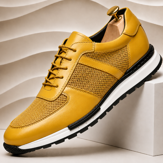 Rindsleder Sneaker Herren Casual Komfort Freizeitschuhe