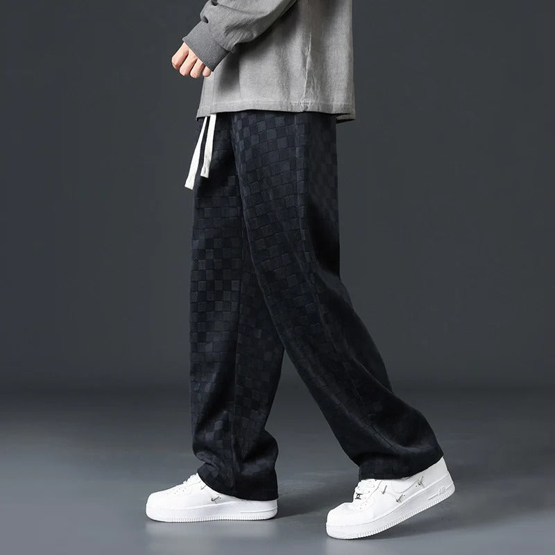 Cord Jogginghose Herren Samtig Weit Elastischer Bund
