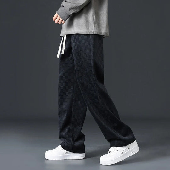 Cord Jogginghose Herren Samtig Weit Elastischer Bund