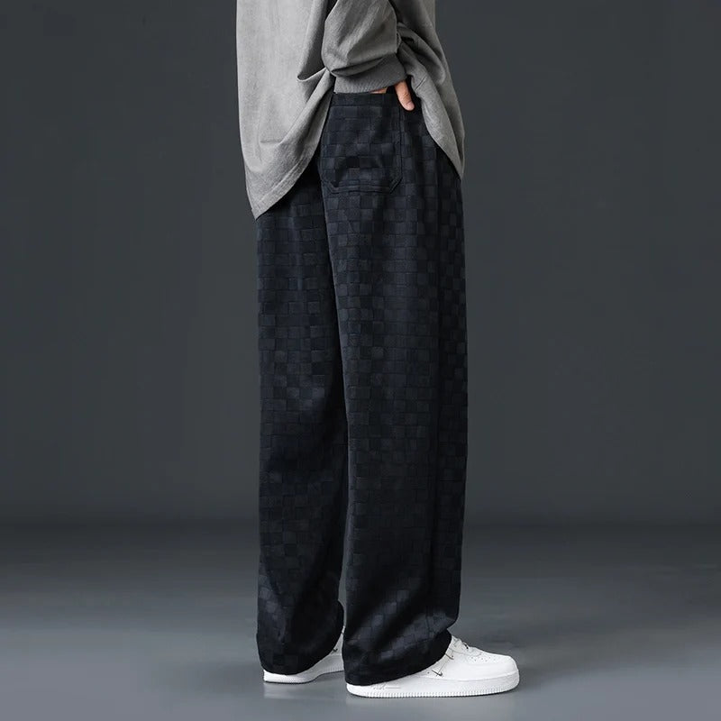 Cord Jogginghose Herren Samtig Weit Elastischer Bund
