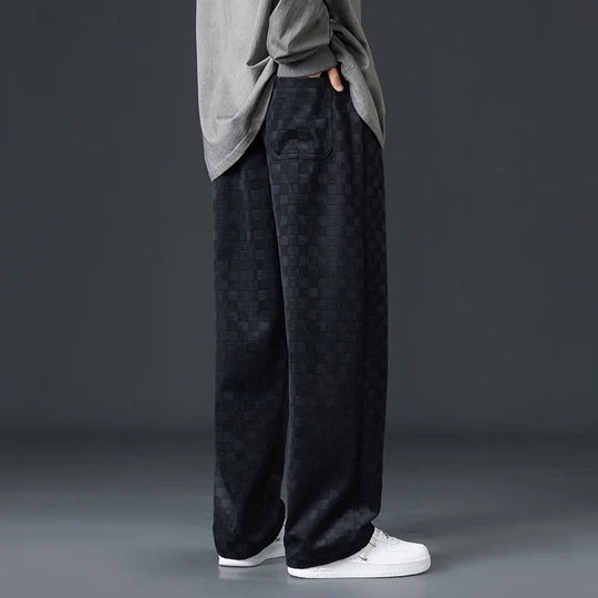 Cord Jogginghose Herren Samtig Weit Elastischer Bund