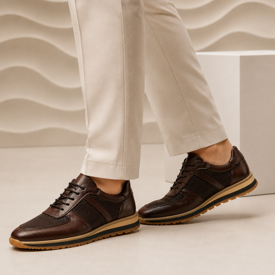Rindsleder Sneaker Herren Italienisch Casual Komfort