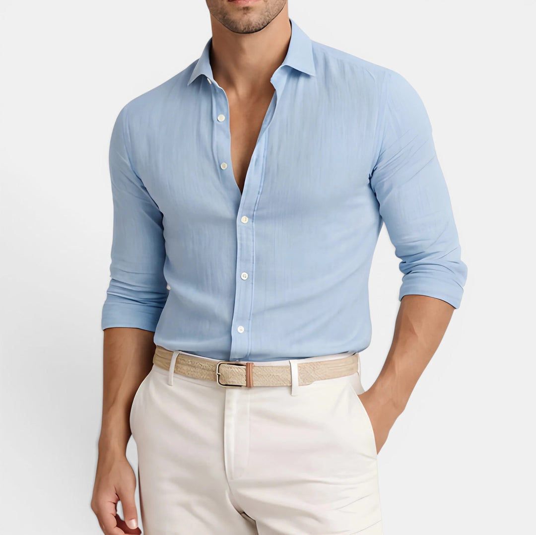 Herren Atmungsaktives Leinenbaumwoll-Hemd – Jennoir