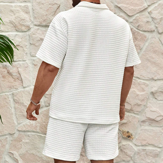 Herren Polo-Shorts-Set mit Halbreißverschluss – Sportliches Sommer-Set