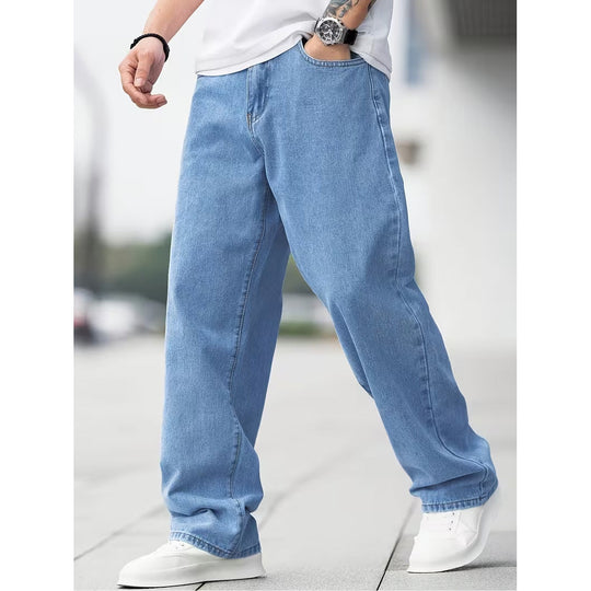 Baggy Denim Jeans Herren Weit Streetwear Fünf-Pocket