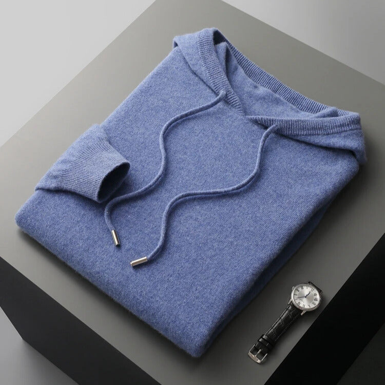 Merino Hoodie Herren Kapuzenpullover Strick Premium