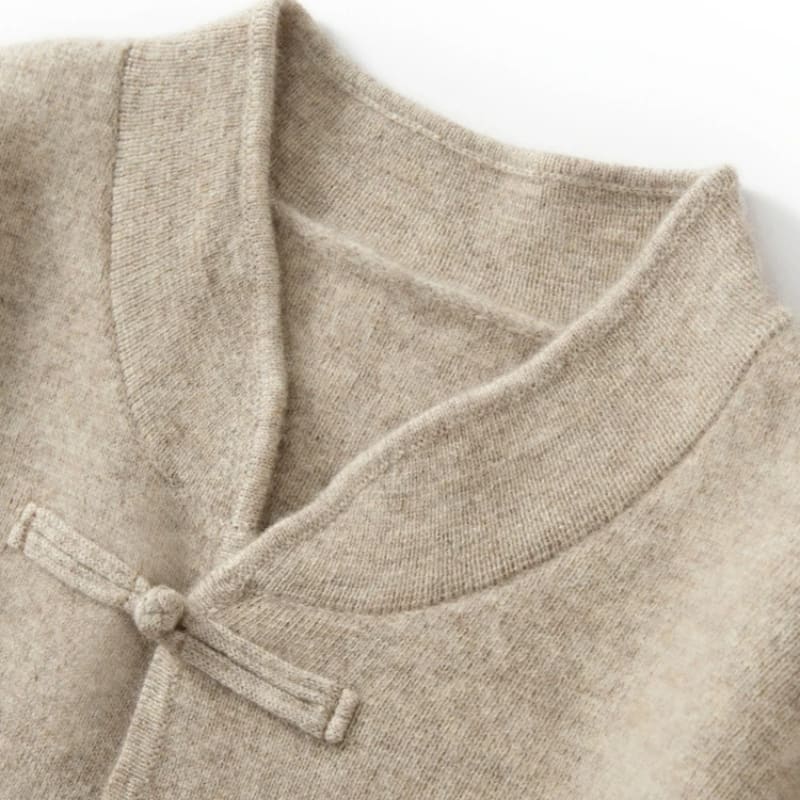 Merinowolle Cardigan Herren Stehkragen Knebelknöpfe
