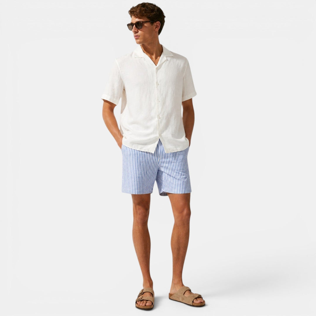 Herren Gestreifte Leinenshorts – Jennoir