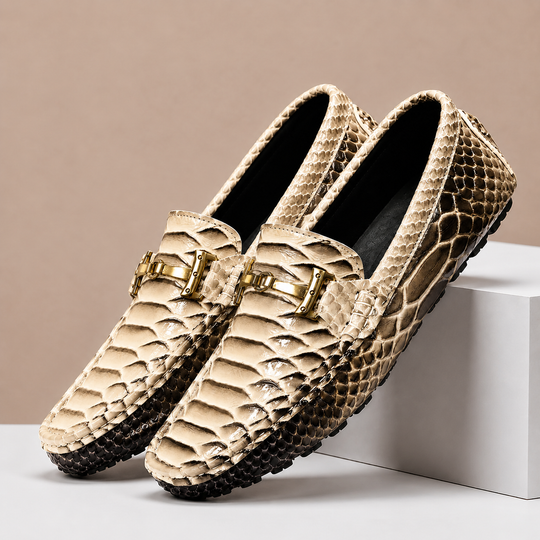 Geprägte Leder Loafer Herren Slip-On Slipper Schuhe
