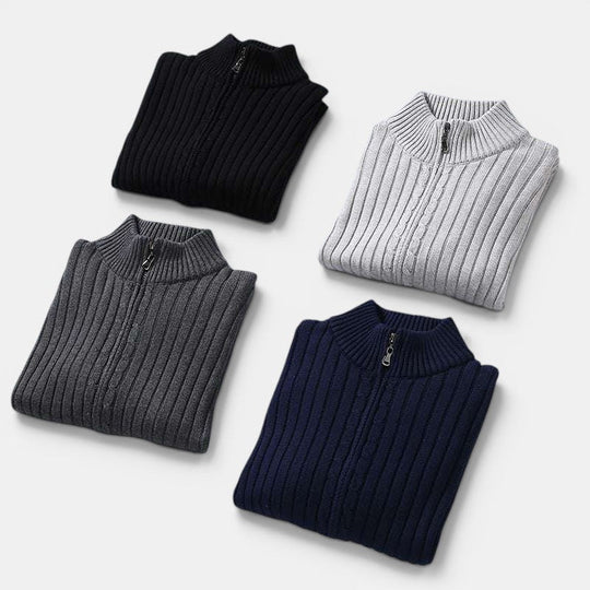 Herren Volldurchzipp-Strickpullover – Jennoir