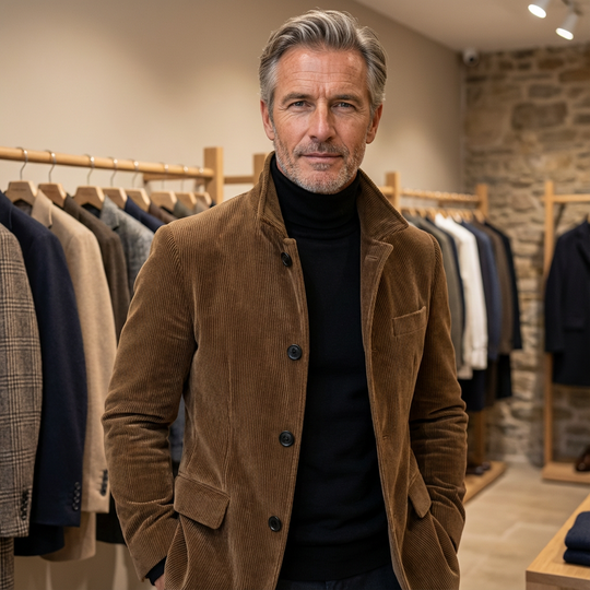 Elegante Jacke Herren Strukturiert Zeitlos Übergangsjacke